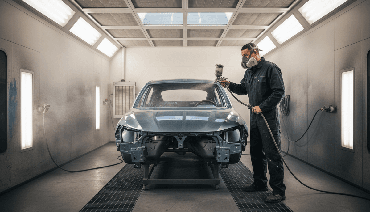 Autolackierung Hechingen — Lackierkabine bei Beiter Lackierung